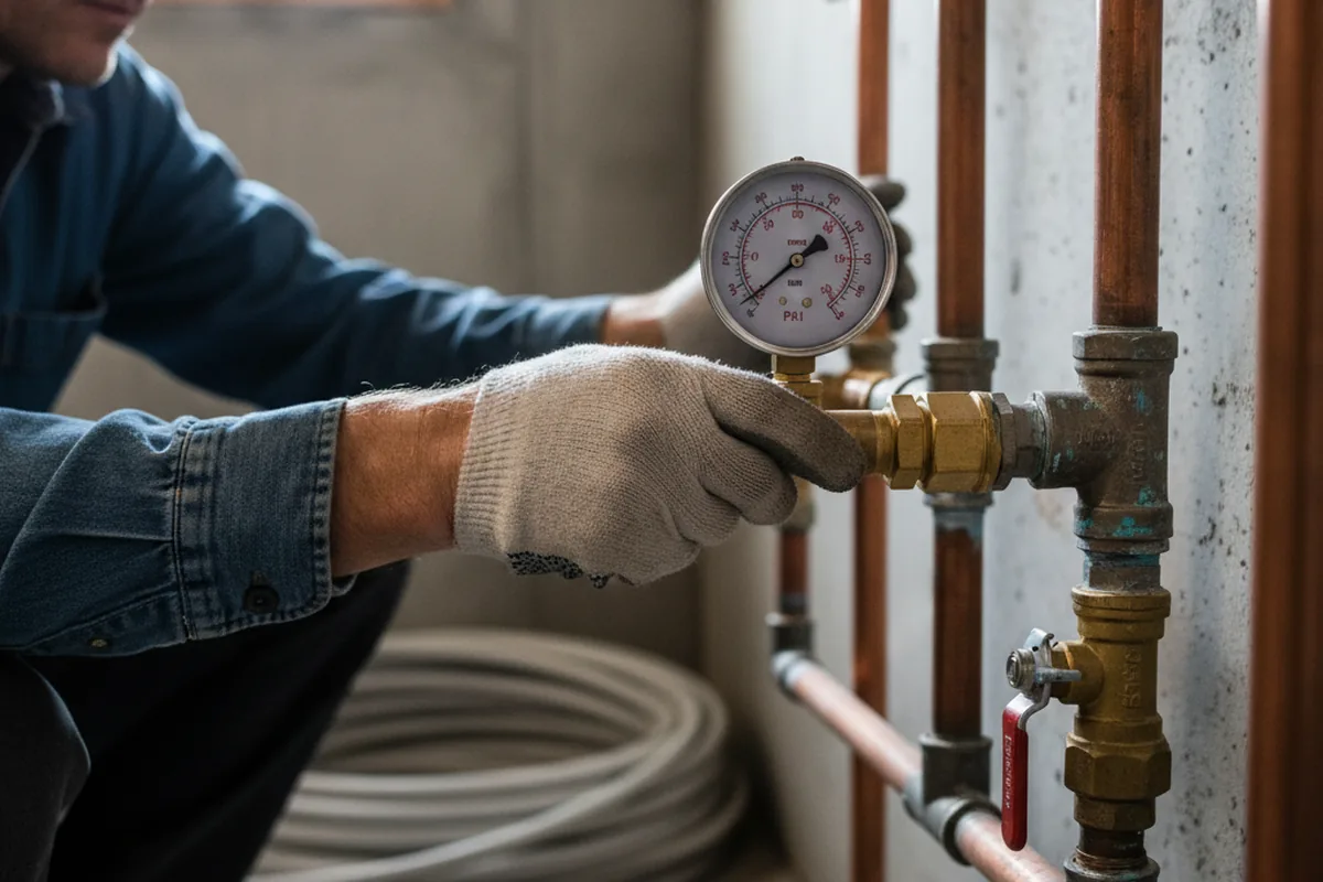 Pressure testing a repaired line during Water Line Repair in River Forest